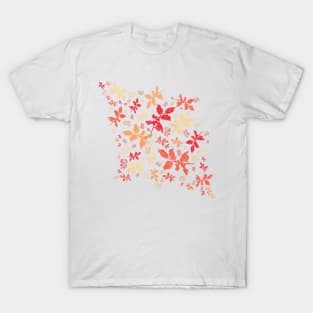 Holy Floral Pattern in Red and Orange T-Shirt